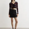 Ganni Stretch Stripe Mini Skirt