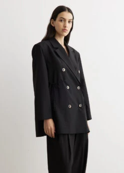 Ganni Drapey Melange Oversized Blazer -Style Haven Shop womens incu 559 15e89e60 a1fe 4f6d bb8c 2b5b0cd2c48d