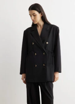 Ganni Drapey Melange Oversized Blazer -Style Haven Shop womens incu 563 83273c4c 9525 41ac 87aa 9263b9afc500