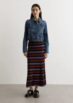 Ganni Sprayed Merino Rib Maxi Skirt