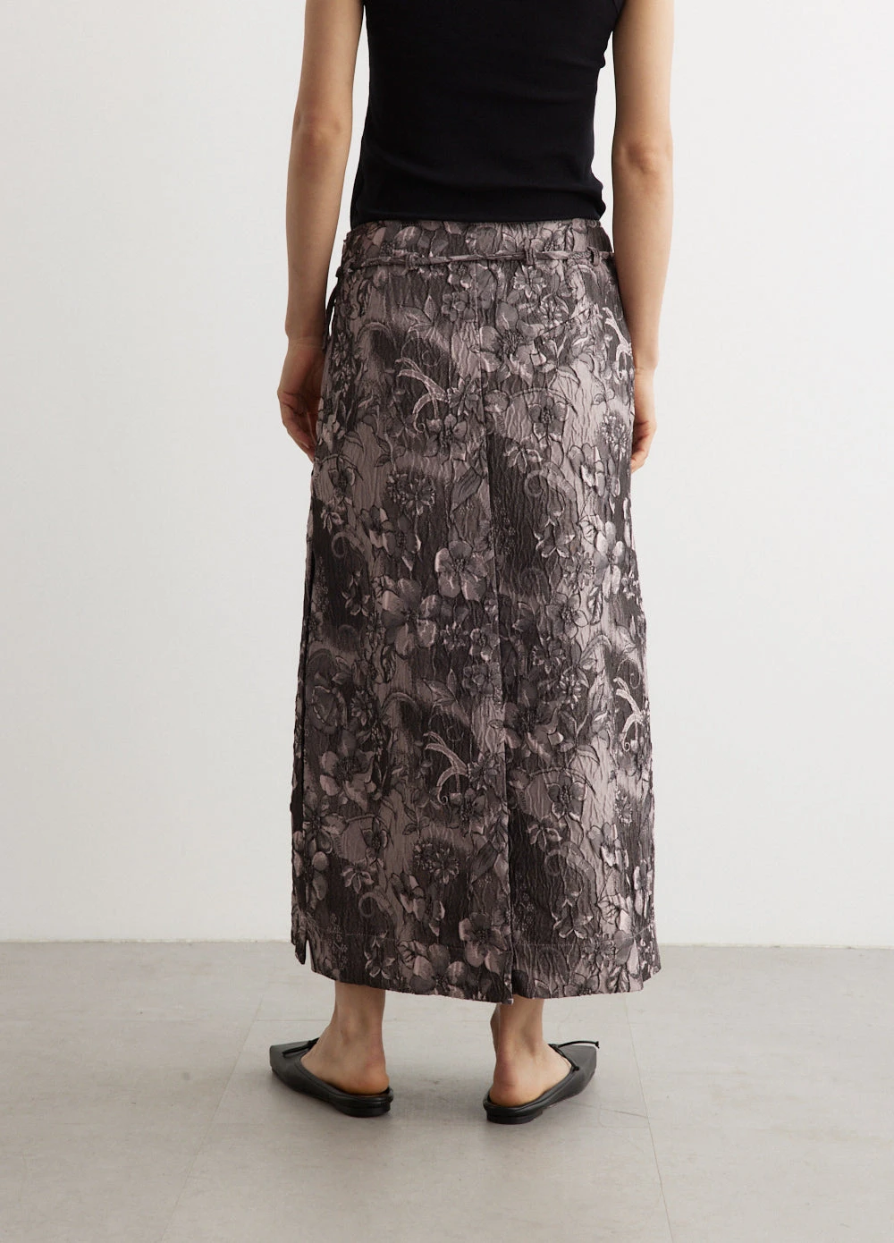 Ganni Rippled Jacquard Long Slit Skirt 4 Ganni Rippled Jacquard Long Slit Skirt - Image 4