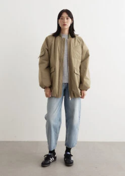 Ganni Light Twill Oversized Bomber Jacket