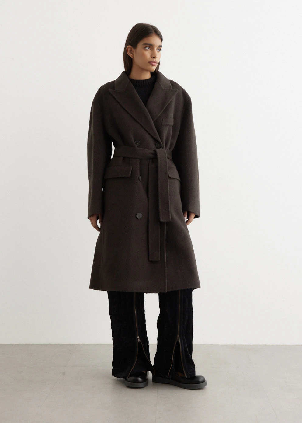 Acne Studios Onessa Double-Breasted Textured Coat 1 Acne Studios Onessa Double-Breasted Textured Coat