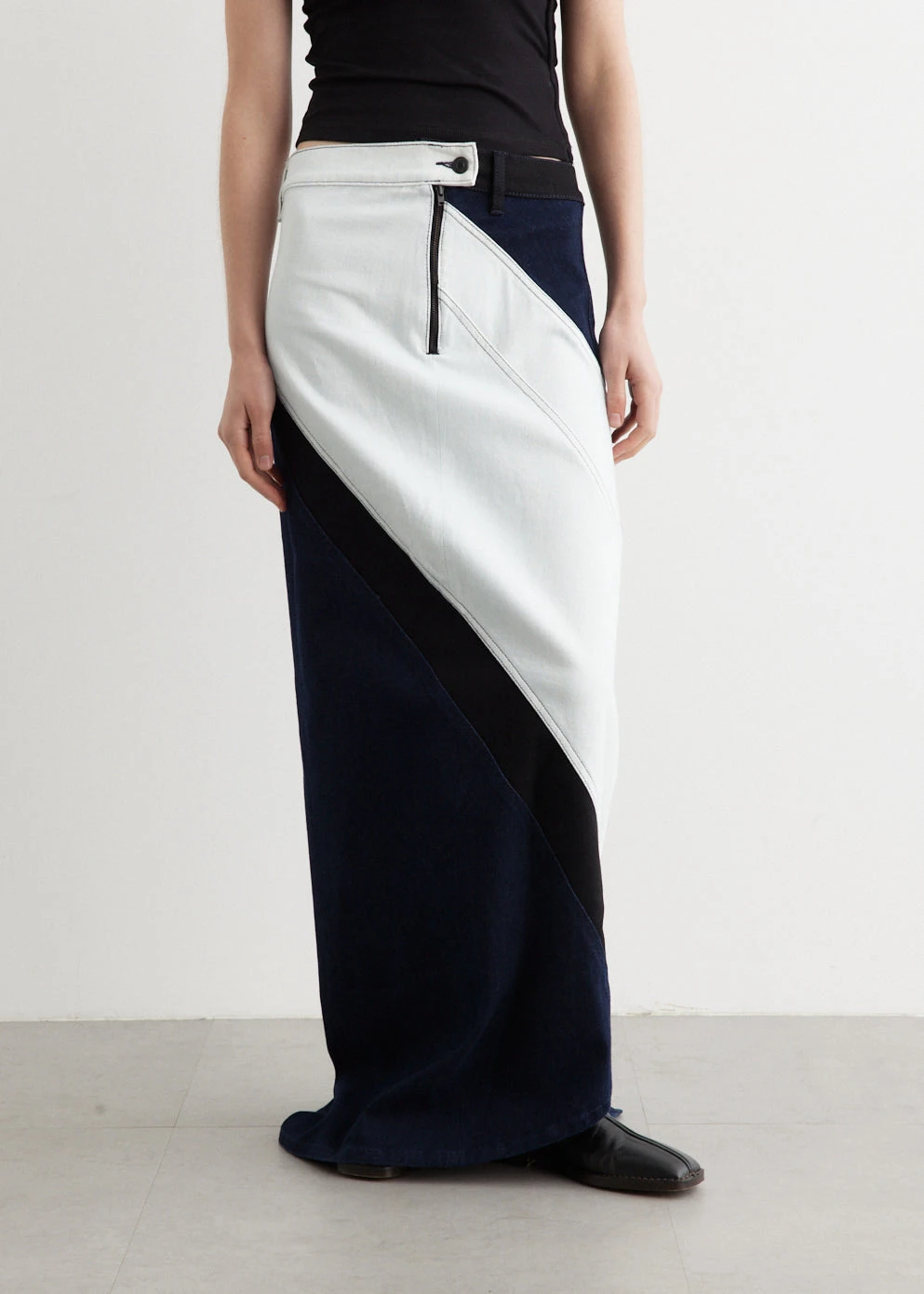 Multiline Triple Denim Skirt 3 Multiline Triple Denim Skirt - Image 3