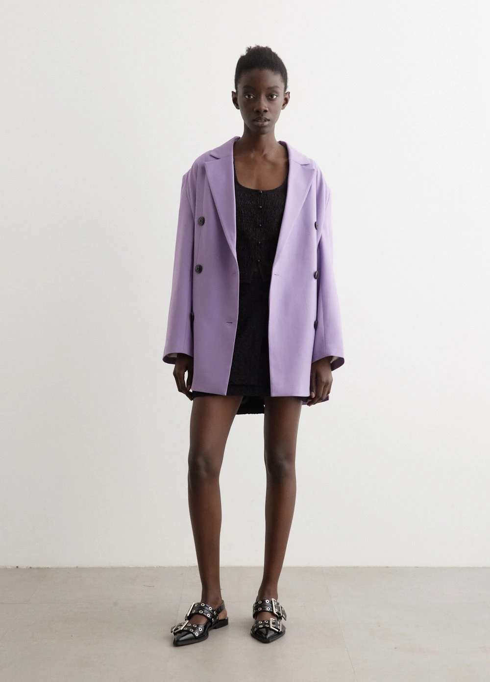 Ganni Light Solid Oversized Blazer 1 Ganni Light Solid Oversized Blazer