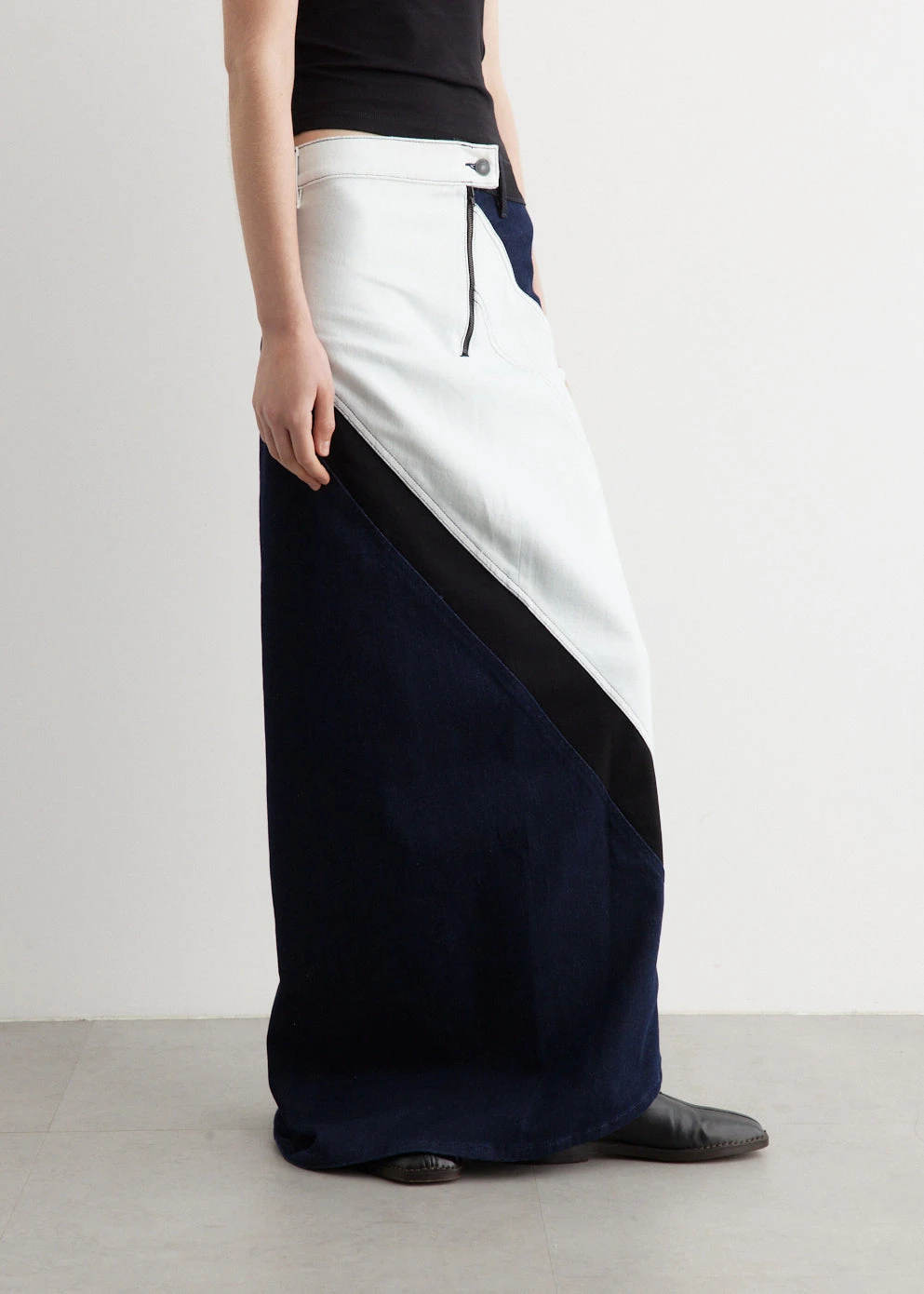 Multiline Triple Denim Skirt 2 Multiline Triple Denim Skirt - Image 2