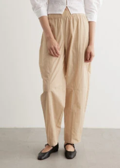 Ganni Cotton Crepe Elasticated Curve Pants
