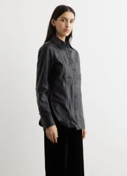 Toteme Slim Leather Shirt -Style Haven Shop womens incu 594 73fa1d1e fb3c 456d aedb 41b9411b6152