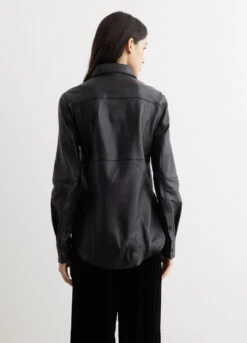 Toteme Slim Leather Shirt -Style Haven Shop womens incu 601 de90c9c9 2dcb 489e b339 22febb965a3e