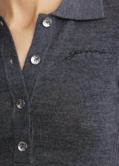 Ganni Mini Ribbed Merino Polo -Style Haven Shop womens incu 605 51b32103 53f1 4527 8f43 e61c0011da9a