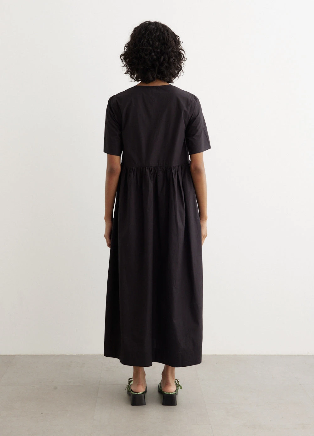 Ganni Cotton Poplin Tie String Long Dress 5 Ganni Cotton Poplin Tie String Long Dress - Image 5