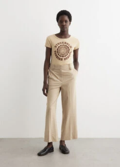 Ganni Drapey Melange Cropped Pants