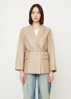 Claudia Vegan Leather Blazer