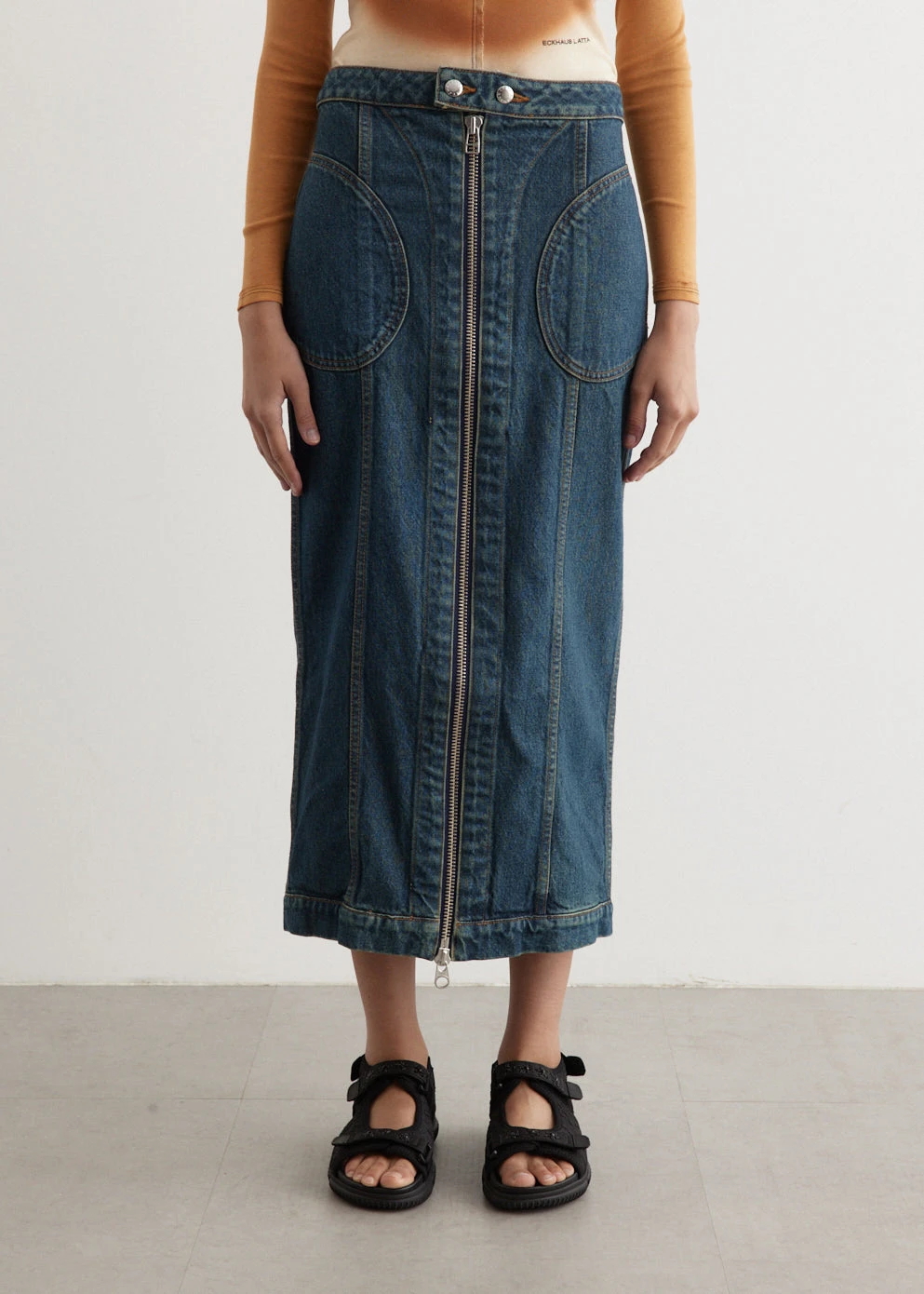 Denim Zip Skirt 1 Denim Zip Skirt