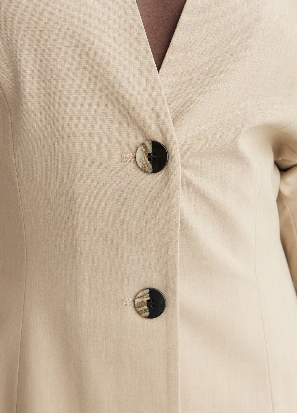 Ganni Drapey Melange Fitted Shape Sleeve Blazer 2 Ganni Drapey Melange Fitted Shape Sleeve Blazer - Image 2