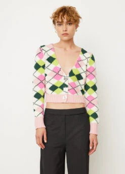 Ganni Graphic V-Neck Cardigan
