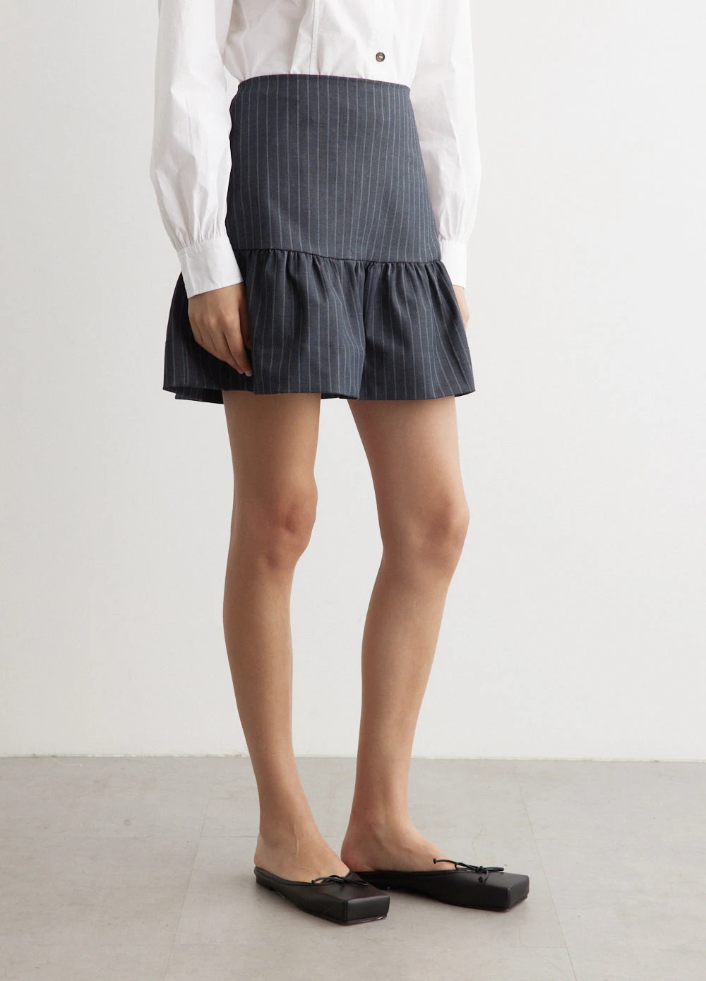 Ganni Stretch Stripe Flounce Mini Skirt 3 Ganni Stretch Stripe Flounce Mini Skirt - Image 3
