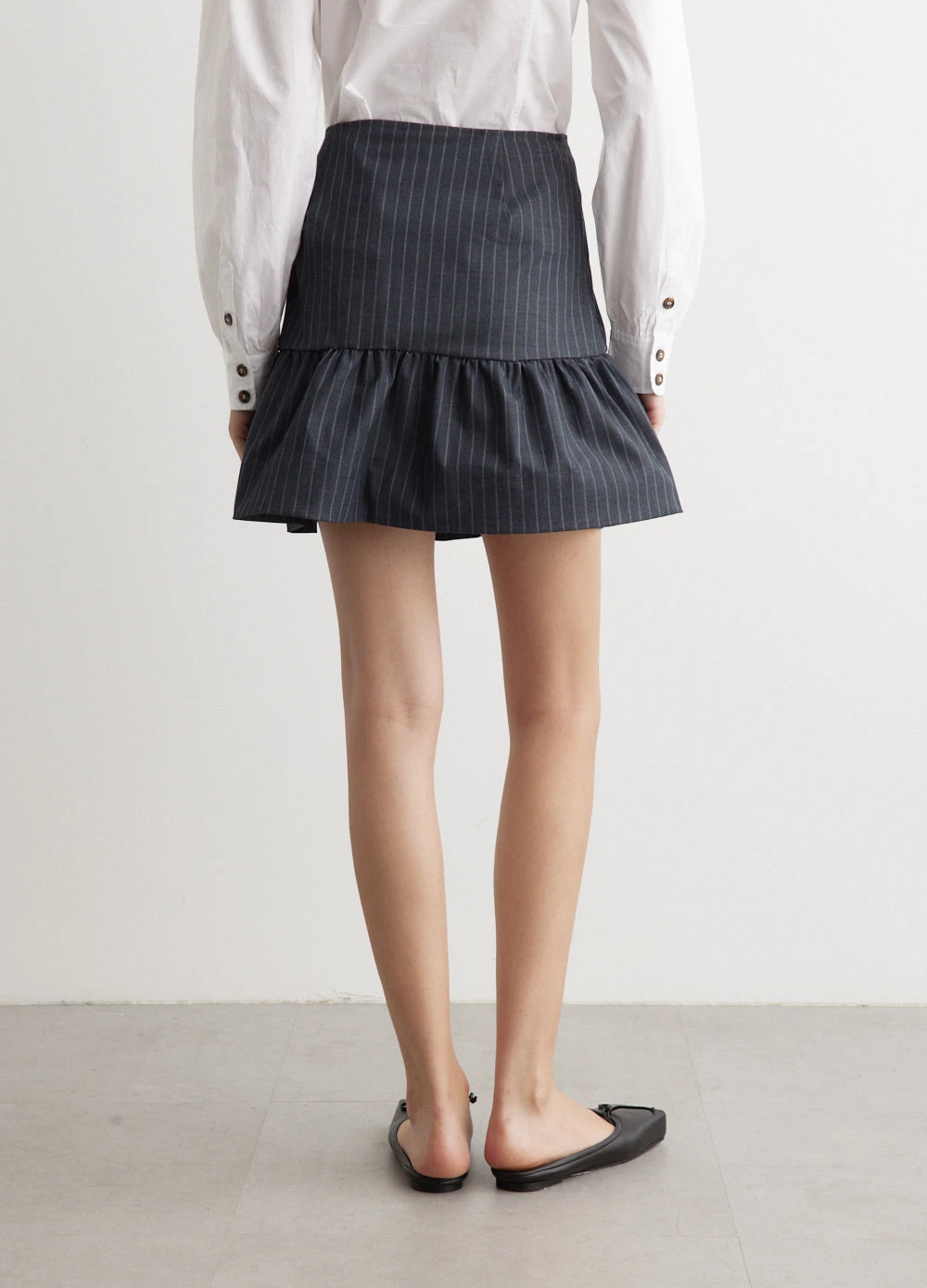 Ganni Stretch Stripe Flounce Mini Skirt 4 Ganni Stretch Stripe Flounce Mini Skirt - Image 4