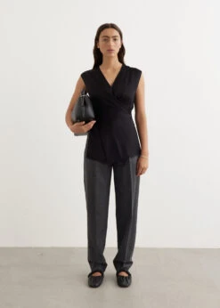 Toteme Twisted Satin Tie Top