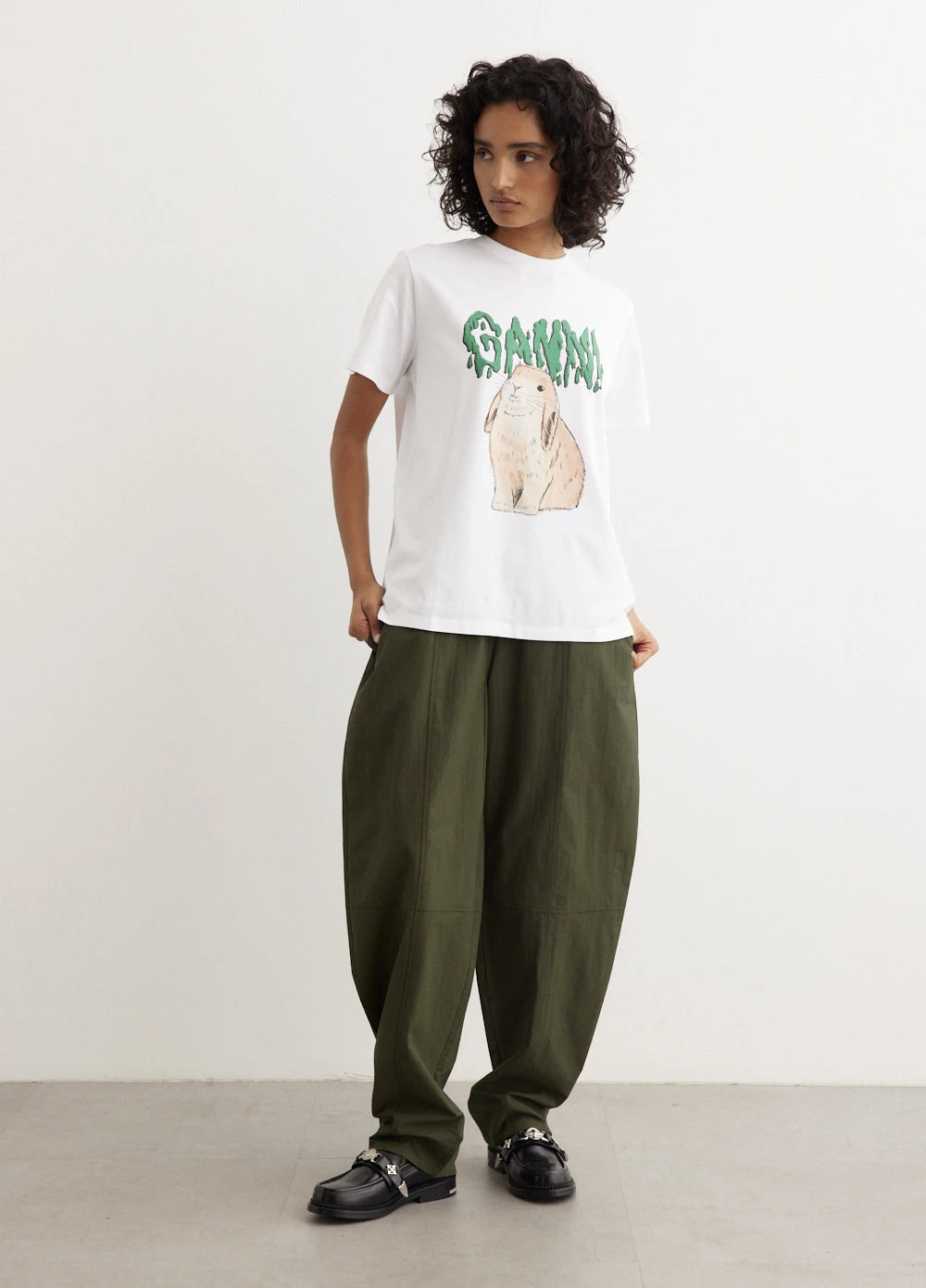 Ganni Elasticated Curve Pants 2 Ganni Elasticated Curve Pants - Image 2