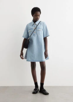 Ganni Cutline Denim Mini Dress
