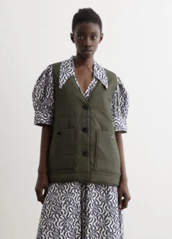 Ganni Quilt Boxy Vest