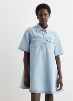 Ganni Cutline Denim Mini Dress -Style Haven Shop womens incu 740 e3efc0f8 9d27 4337 b0b9 e514bded7d2a