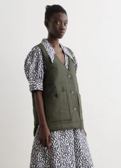 Ganni Quilt Boxy Vest -Style Haven Shop womens incu 741 8f0a8c74 048d 4aaf ba05 34447e9c79dd