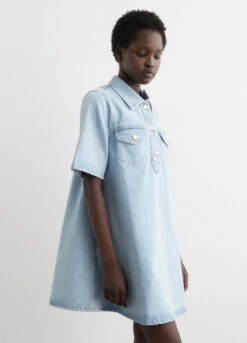 Ganni Cutline Denim Mini Dress -Style Haven Shop womens incu 745 d2257586 0c7f 4247 82ce 5ef74ab71fd7