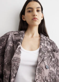 Ganni Rippled Jacquard Oversized Blazer -Style Haven Shop womens incu 749 73ab19c3 395f 45b6 ad79 d432d562724c