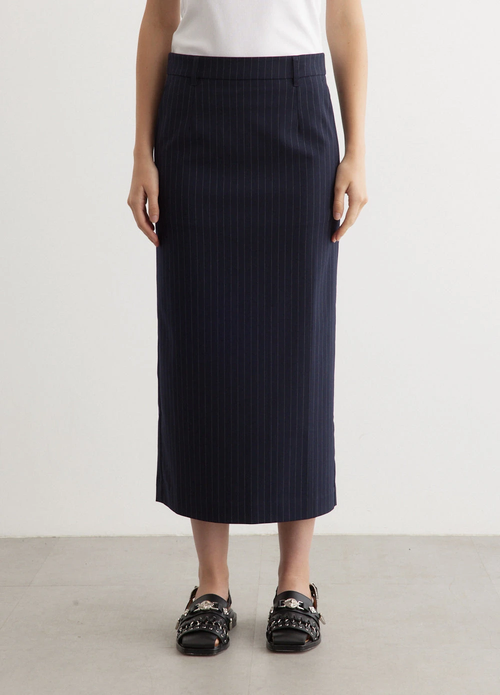 Pillar Pinstripe Long Skirt 2 Pillar Pinstripe Long Skirt - Image 2