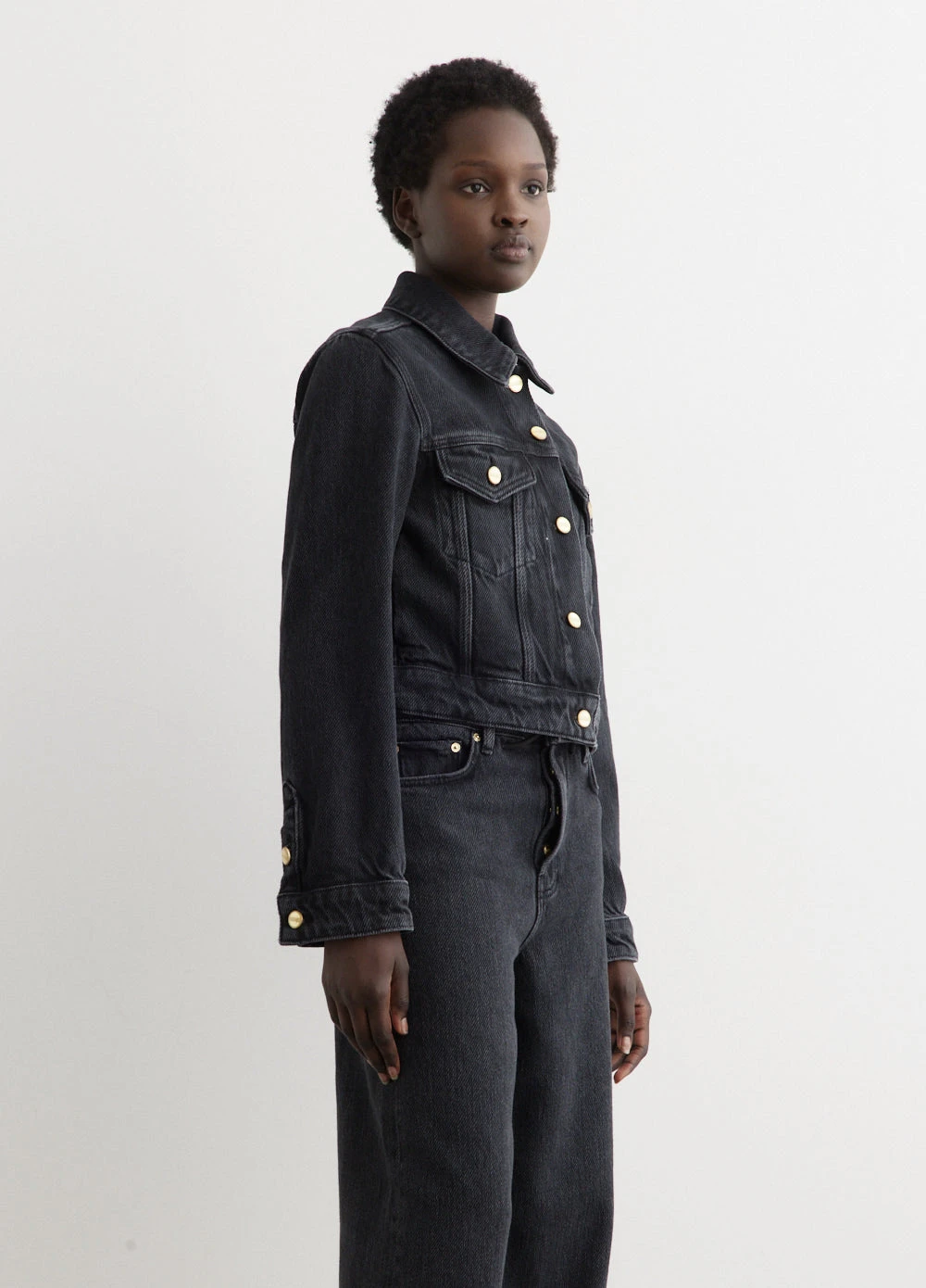 Ganni Heavy Denim Cropped Jacket 3 Ganni Heavy Denim Cropped Jacket - Image 3