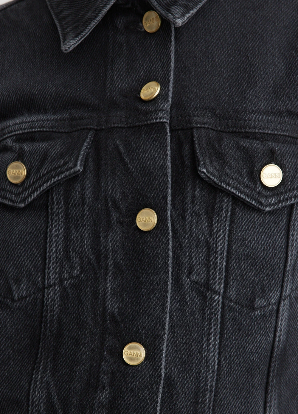 Ganni Heavy Denim Cropped Jacket 2 Ganni Heavy Denim Cropped Jacket - Image 2