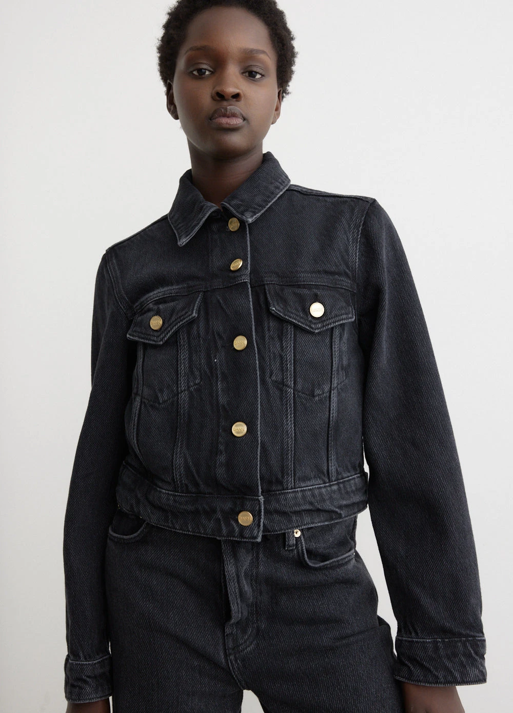 Ganni Heavy Denim Cropped Jacket 4 Ganni Heavy Denim Cropped Jacket - Image 4