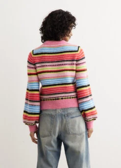 Ganni Soft Wool Stripe O-Neck Sweater -Style Haven Shop womens incu 842 6478a0d6 7333 433d 9181 d65aee817e6c