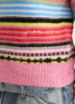 Ganni Soft Wool Stripe O-Neck Sweater -Style Haven Shop womens incu 844 893b8157 80bd 4081 9d50 66937ef6a5c0