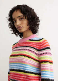 Ganni Soft Wool Stripe O-Neck Sweater -Style Haven Shop womens incu 845 865910be 7631 4cd5 b595 0b1f9532b2e1