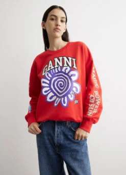 Ganni Isoli Mega Flower Oversized Sweatshirt