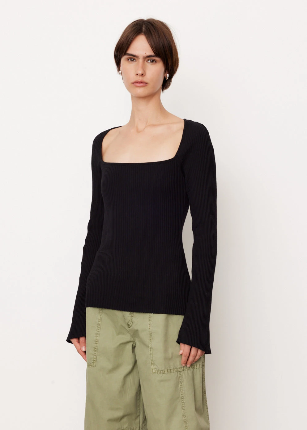 Drapey Rib Square Neck Long Sleeve Top 6 Drapey Rib Square Neck Long Sleeve Top - Image 6