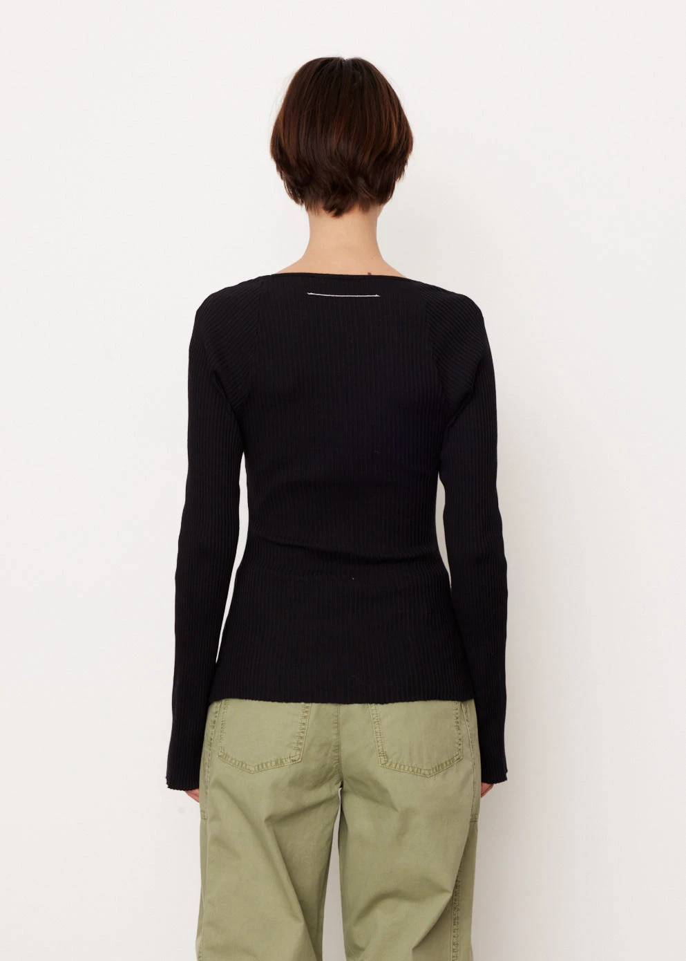 Drapey Rib Square Neck Long Sleeve Top 4 Drapey Rib Square Neck Long Sleeve Top - Image 4