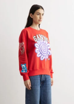 Ganni Isoli Mega Flower Oversized Sweatshirt -Style Haven Shop womens incu 852 ffefd184 2701 496f 9fe4 3cc54528e8ce