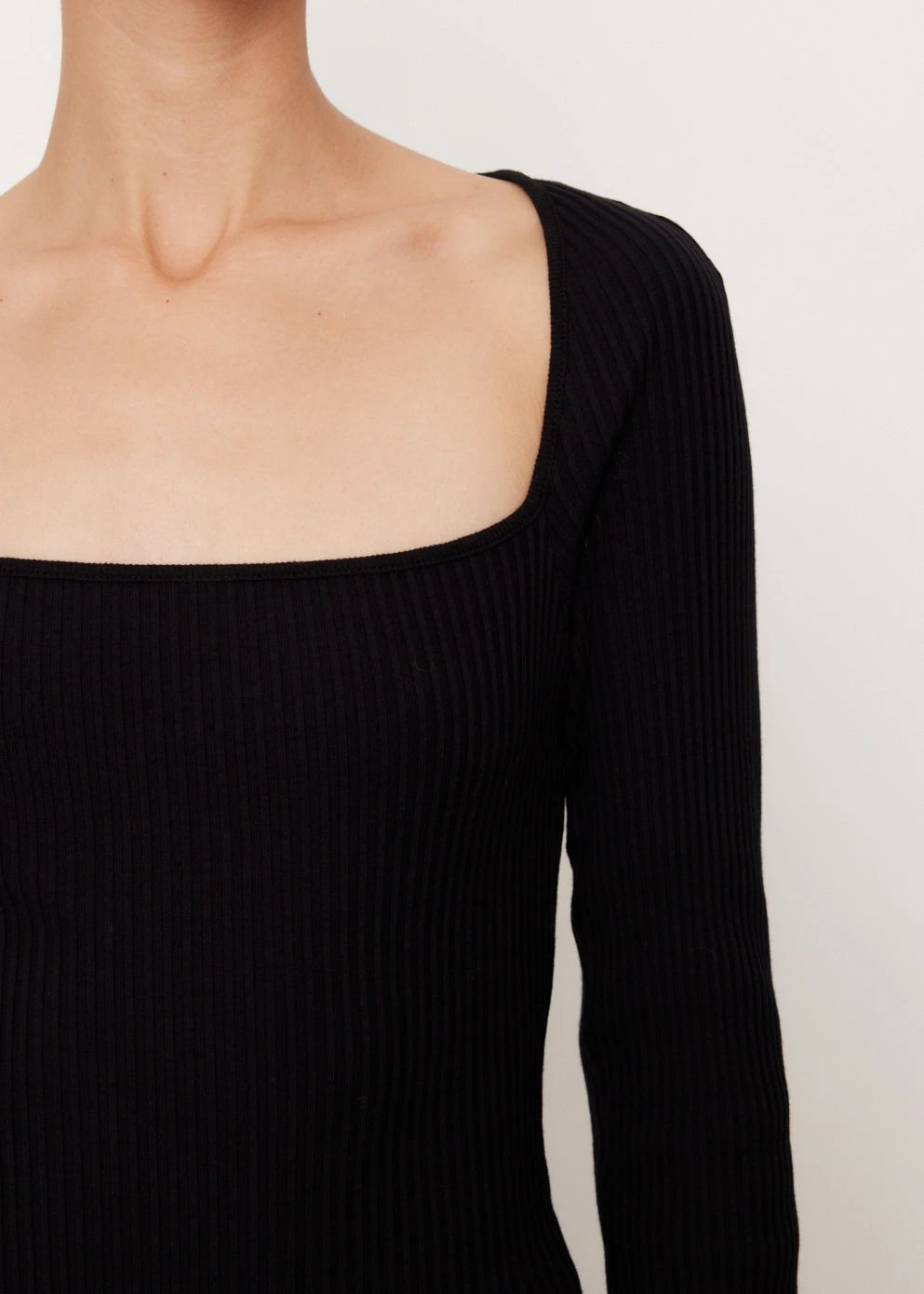 Drapey Rib Square Neck Long Sleeve Top 5 Drapey Rib Square Neck Long Sleeve Top - Image 5