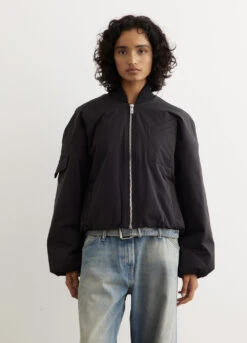 Ganni Light Twill Oversized Short Bomber Jacket -Style Haven Shop womens incu 859 2eee8cf4 2e4d 40a4 804d 501ca4cd3096