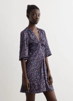 Ganni Crinkled Satin V-Neck Mini Dress -Style Haven Shop womens incu 876 b7544cdc 9344 417b 9e75 5276ed612a2a