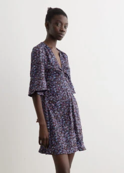 Ganni Crinkled Satin V-Neck Mini Dress -Style Haven Shop womens incu 879 339f5829 96f4 4965 9325 3cc2b7bdf96e