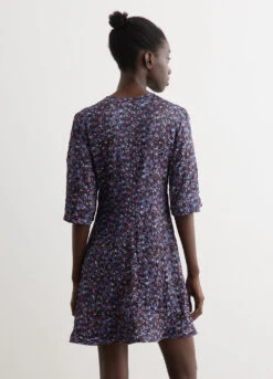 Ganni Crinkled Satin V-Neck Mini Dress -Style Haven Shop womens incu 882 a6ca14b8 3dff 4a21 aab8 cc782348664f