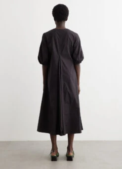 Ganni Cotton Poplin V-Neck Long Dress -Style Haven Shop womens incu 900 93411acb 8453 4a50 8c84 2f98bd4cc038