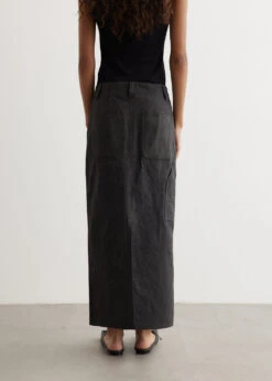 Washed Hard Twist Canvas Skirt -Style Haven Shop womens incu 949