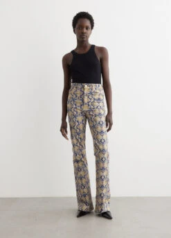 Ganni Print Denim Iry High-Waist Jeans