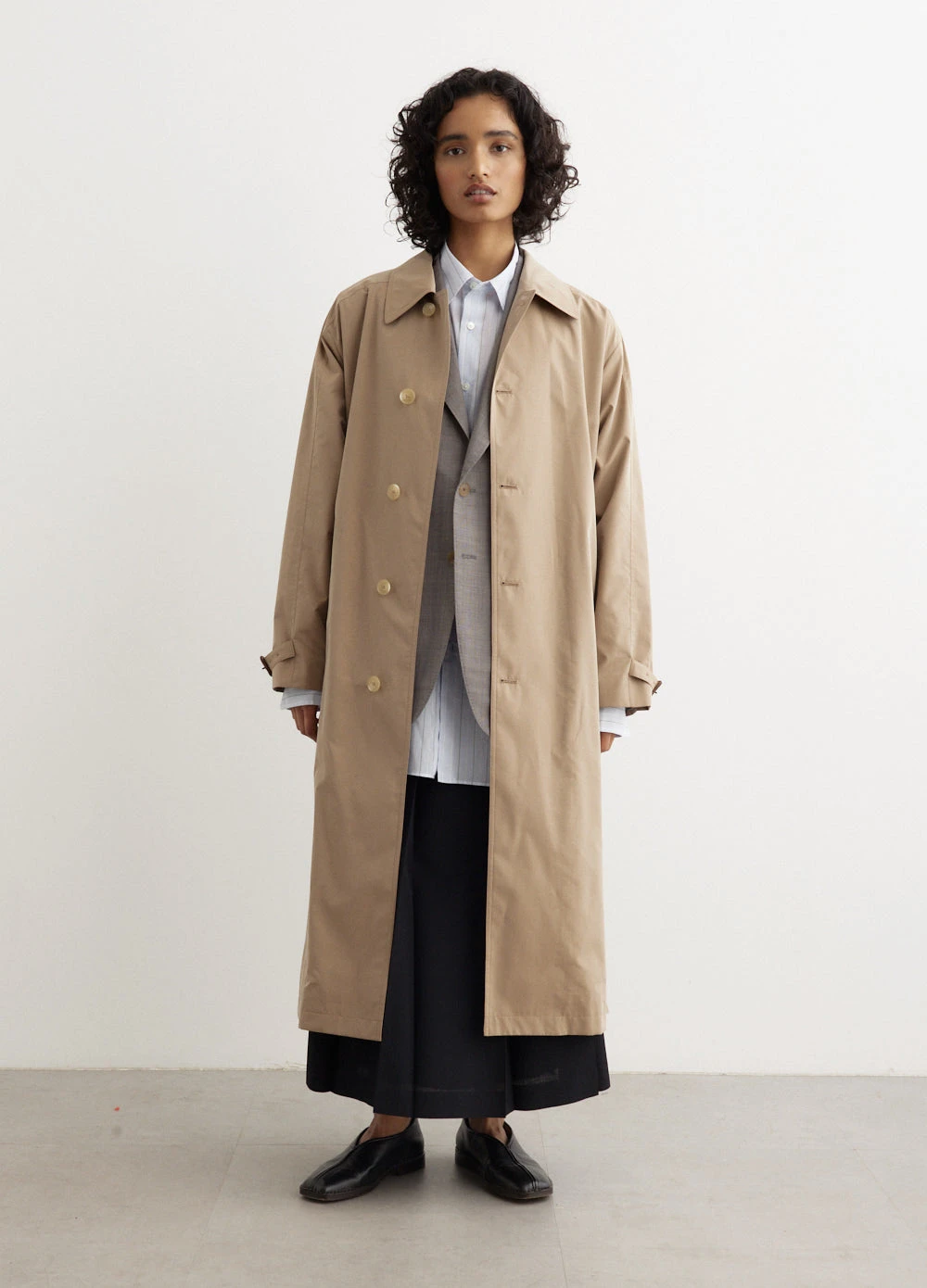 Finx Poly Weather Chambray Soutien Collar Coat 1 Finx Poly Weather Chambray Soutien Collar Coat